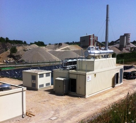BHKW-Doppelcontainer der Geothermischen Kraftwerksgesellschaft im oberbayerischen Traunreut (Bild: SES Energiesysteme GmbH)