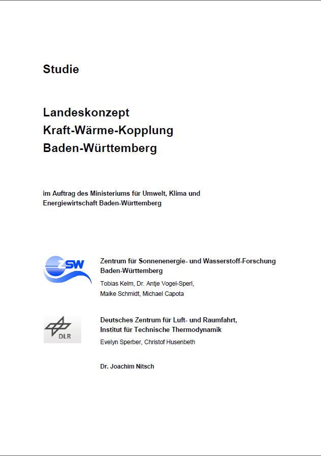 Studie "Landeskonzept Kraft-Wärme-Kopplung in Baden-Württemberg"